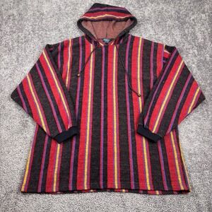 Vintage Santana Hoodie Mens XL Acrylic Stripe 90s Skater Grunge Skater